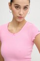Tommy Jeans t-shirt różowy DW0DW19504