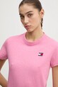 Tommy Jeans t-shirt bawełniany różowy DW0DW20153