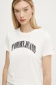Хлопковая футболка Tommy Jeans бежевый DW0DW20161