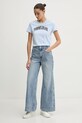 Хлопковая футболка Tommy Jeans DW0DW20161 голубой SS25