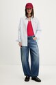 Tommy Jeans tričko dámské bavlněné DW0DW20458 červená SS26