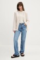 Tommy Jeans t-shirt bawełniany DW0DW20459 beżowy SS25