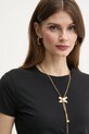 Elisabetta Franchi tricou din bumbac negru MA00651E2