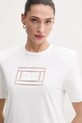 Памучна тениска Elisabetta Franchi бял MA01651E2