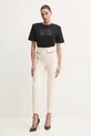 Bavlněné tričko Elisabetta Franchi MA01651E2 černá SS25