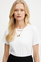 Elisabetta Franchi tricou din bumbac alb MA02951E2