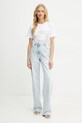 Elisabetta Franchi tricou din bumbac MA03151E2 alb SS25