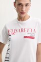Elisabetta Franchi t-shirt bawełniany biały MA03651E2