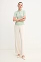 Elisabetta Franchi sweter z domieszką jedwabiu MK63B51E2 zielony SS25
