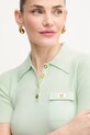 Elisabetta Franchi sweter z domieszką jedwabiu zielony MK63B51E2