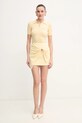 Elisabetta Franchi pulover din amestec de mătase MK63B51E2 galben SS25