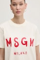 Bavlněné tričko MSGM béžová 3841MDM510.257002