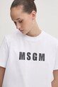 Bavlnené tričko MSGM biela 3841MDM92.257002