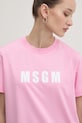 MSGM t-shirt bawełniany 3841MDM92.257002 różowy