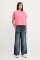 Bombažna kratka majica Guess Jeans W5RI42.K8HM0 roza SS25