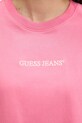 Bombažna kratka majica Guess Jeans W5RI42.K8HM0 roza