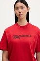 Pamučna majica Karl Lagerfeld Jeans crvena A1W17005