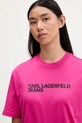 Pamučna majica Karl Lagerfeld Jeans roza A1W17005