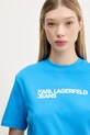 Хлопковая футболка Karl Lagerfeld Jeans голубой A1W17005