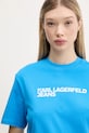 Βαμβακερό μπλουζάκι Karl Lagerfeld Jeans μπλε A1W17005