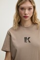 Bavlnené tričko Karl Lagerfeld Jeans béžová A1W17031