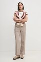 Бавовняна футболка Tommy Hilfiger WW0WW43898 бежевий SS25