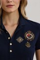 Pamučna polo majica Lauren Ralph Lauren mornarsko plava 200957591