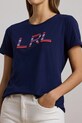 Бавовняна футболка Lauren Ralph Lauren темно-синій 200957668