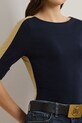 Бавовняна футболка Lauren Ralph Lauren темно-синій 200963099