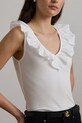 Хлопковый топ Lauren Ralph Lauren белый 200957654