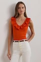 Хлопковый топ Lauren Ralph Lauren хлопок оранжевый 200957654