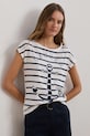 Tričko Lauren Ralph Lauren potlač biela 200957677