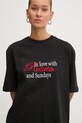 Rotate tricou din bumbac negru 113421100