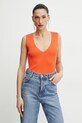 Odzież Pinko top jedwabny 104808.A1KW pomarańczowy