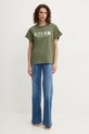 Хлопковая футболка Pinko 104605.A2D1 зелёный SS25