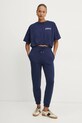 Pinko t-shirt bawełniany 104257.A2C0 granatowy SS25