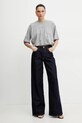 Pinko t-shirt bawełniany 104257.A2F8 szary SS25