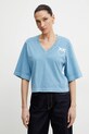 Odzież Pinko t-shirt bawełniany 104606.A2D0 niebieski