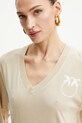 Pinko t-shirt bawełniany beżowy 104606.A2D0