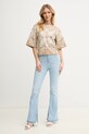 Pinko tricou din bumbac 104604.A2CY bej SS25