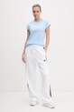 Хлопковая футболка adidas Essentials Linear JG8660 голубой SS25