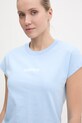 Хлопковая футболка adidas Essentials Linear голубой JG8660