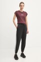 adidas tricou din bumbac Essentials Linear JG8663 burgundia SS25