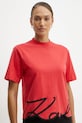 Хлопковая футболка Karl Lagerfeld KARL SIGNATURE красный A1W17013