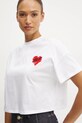 Karl Lagerfeld tricou din bumbac imprimeu alb A1W17074