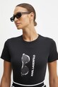 Karl Lagerfeld t-shirt bawełniany czarny A1W17122