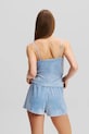Βελουτέ μπλούζα Karl Lagerfeld A1W44006 μπλε SS25