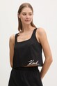 Karl Lagerfeld top de plajă din bumbac negru A1W46037