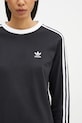 Хлопковый лонгслив adidas Originals 3-Stripes чёрный JC5774
