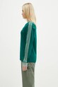 Бавовняний лонгслів adidas Originals 3-Stripes JC5775 зелений SS25